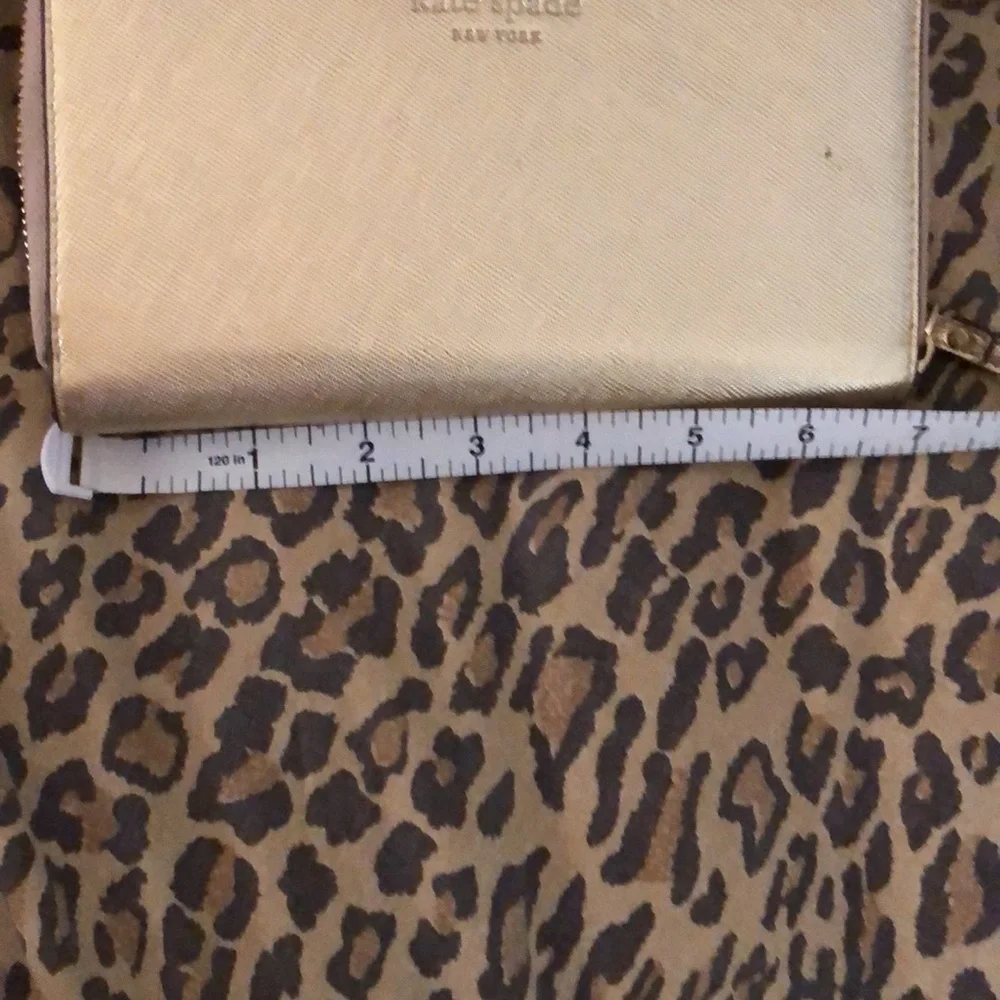 Kate Spade Gold metallic full size zip Wallet with Phone Storage & wrist strap